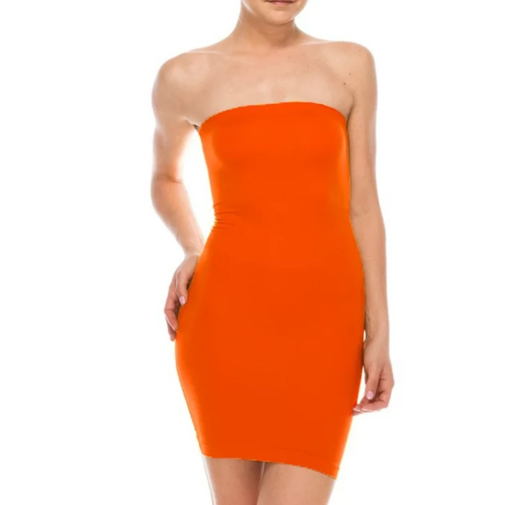 VINCE CAMUTO Coral Sexy Tube Dress Ruched sides Size M Medium CDW EUC $99